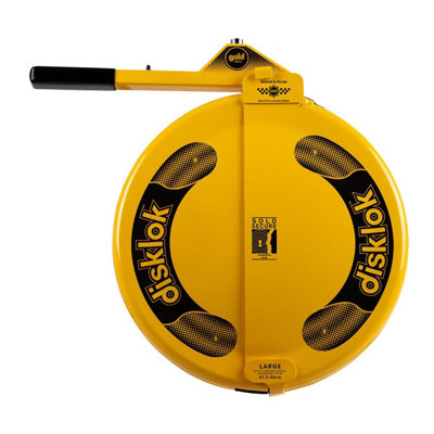 Disklok Gold Edition Large Steering Wheel Full Cover Car Security Lock Police Approved 41.5cm - 44cm - Yellow