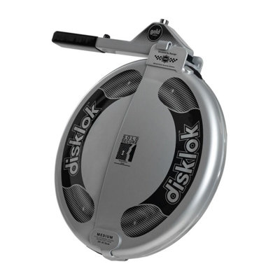 Disklok Gold Edition Medium Steering Wheel Full Cover Car Security Lock Police Approved 39cm - 41.5cm - Silver