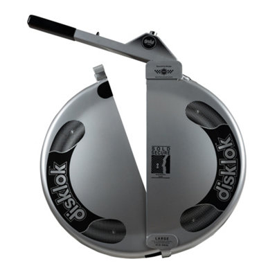 Disklok Large Steering Wheel Full Cover Silver Car Security Lock Police Approved 41.5cm - 44cm - Silver - 3