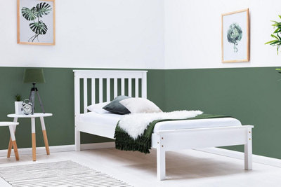Disley Classic White Wooden Single Bed Frame 3ft