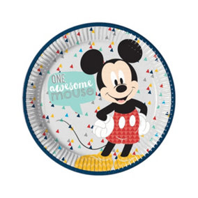 Disney Awesome Mickey Mouse Party Plates (Pack of 8) Multicoloured (One Size)