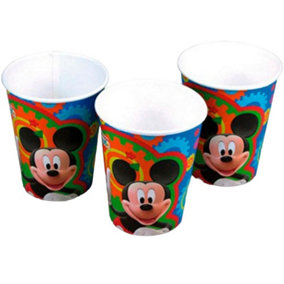 Disney Cardboard Mickey Mouse Disposable Cup (Pack of 8) Multicoloured (One Size)