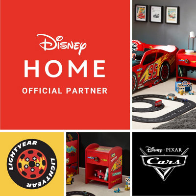 Disney Cars Lightning McQueen Bedside Table: Sturdy Engineered Wood Construction, Small Side Table for Kids Bedroom
