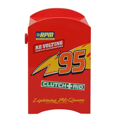Disney Cars Lightning McQueen Bedside Table: Sturdy Engineered Wood Construction, Small Side Table for Kids Bedroom