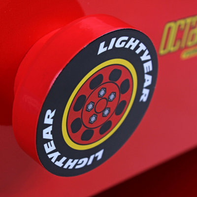 Disney Cars Lightning McQueen Bedside Table: Sturdy Engineered Wood Construction, Small Side Table for Kids Bedroom