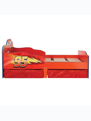 Lightning mcqueen bed with toy outlet box