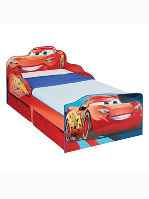 Lightning mcqueen bed shop with toy box