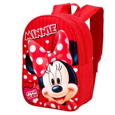Disney Childrens Kids Minnie Mouse Style Icon Backpack Red One Size