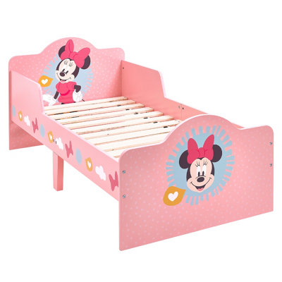 Disney Classic Minnie Mouse Toddler Bed: Sturdy Engineered Wood Construction, Fits 140cm x 70cm Mattress (Mattress not included)