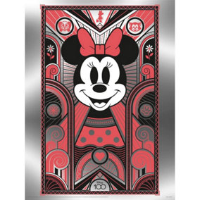 Disney D100 Deco Luxe Minnie Mouse Metallic Print Red/Black/Grey (40cm x 30cm)