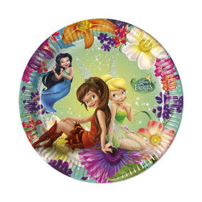 Disney Fairies Floral Party Plates (Pack of 8) Multicoloured (One Size)