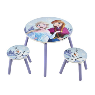 Disney Frozen Children Kids Table Chairs 2 Stools Included Ideal for Arts Crafts Homeschooling