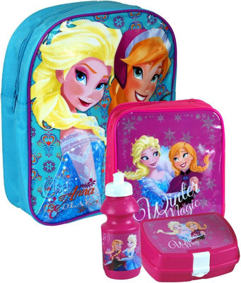 Disney Frozen Junior Backpack & 3PC Lunch Bag Set