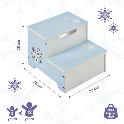 Disney Frozen Wonder Step Stool for Kids Double Step Stool for Toddlers Sturdy Design Portable and