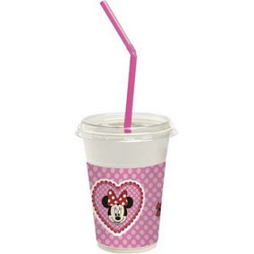 Disney Happy Helpers Minnie Mouse Party Cup (Pack of 12) Pink/White/Grey (One Size)