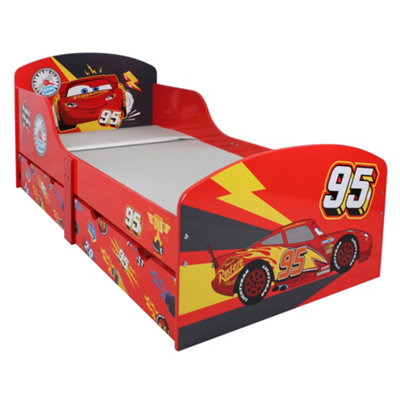 Disney Cars Lightning McQueen Toddler Bed with Storage
