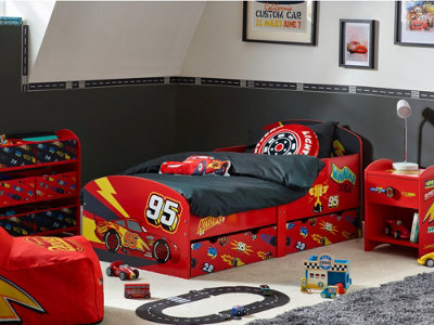 Lightning mcqueen bed with toy box hotsell