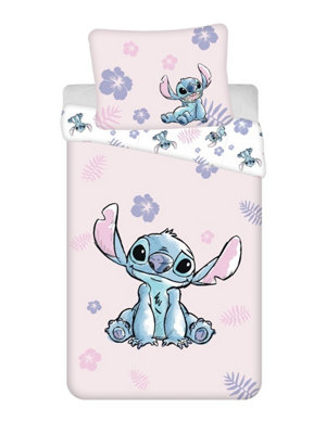 Disney Lilo and Stitch Pink Single Duvet Cover and Pillowcase Set - European Size