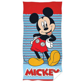 Disney Mickey Mouse Beach Towel Red/Blue (One Size)