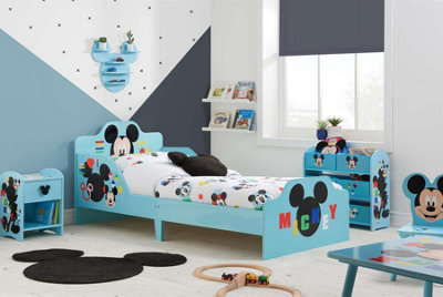 Disney Mickey Mouse Bedroom Package Bed Bedside Storage Unit Shelf Table Chairs