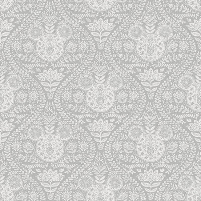 Disney Mickey Mouse Grey Block Print Peel & Stick Wallpaper