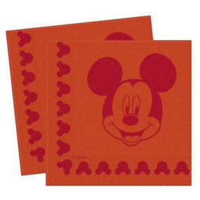 Disney Mickey Mouse Napkins (Pack of 20) Brown (One Size)