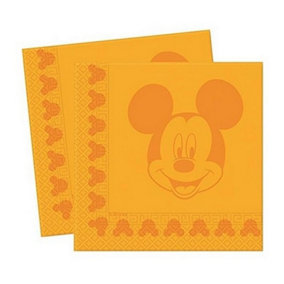 Disney Mickey Mouse Napkins (Pack of 20) Yellow (One Size)