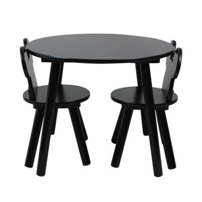 Disney Mickey Mouse Table and Chair Set 2 Chairs Included Black finish Table W60 X D60