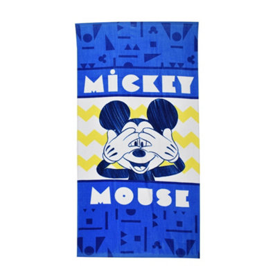 Disney Mickey Mouse Towel Blue/White (One Size) | DIY at B&Q