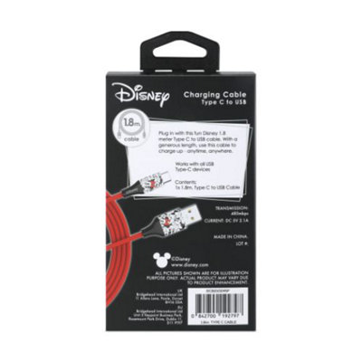 Disney Minnie Mouse 6ft Braided Type A-C Cable - 3