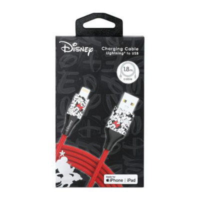 Disney Minnie Mouse 6ft MFI USB to Lightning Braided Charging Cable