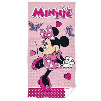Disney Minnie Mouse Beach Towel Pink/White/Black (One Size) Price Comparisons | Compare The Build