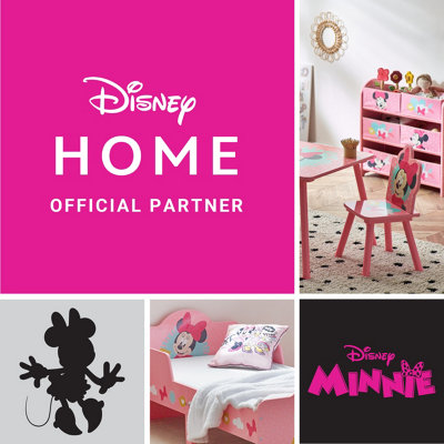 Disney Minnie Mouse Bedside Table: Sturdy Engineered Wood Construction, Small Side Table with Storage Shelf for Kid's Bedroom