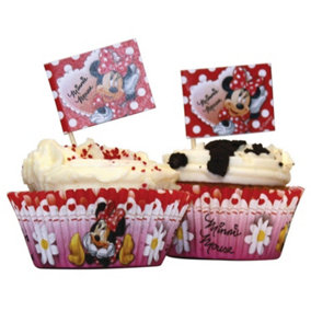 Disney Minnie Mouse Cupcake Topper Set (Pack of 48) Red/Pink (One Size)