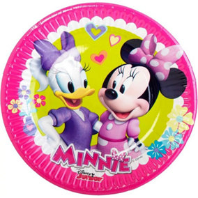 Disney Minnie Mouse Party Plates (Pack of 8) Pink/Yellow (One Size)