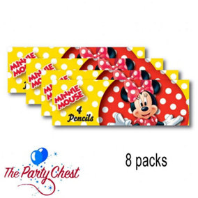 Disney Minnie Mouse Pencil Set (Pack of 8) Red/Yellow (One Size)