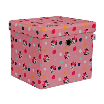 Disney Minnie Mouse Square Ottoman With Storage For Kids, W35 X D40 X