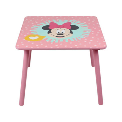 Disney Minnie Mouse Table and Chairs Set 15mm MDF pine wood Light Pink Table W60 X