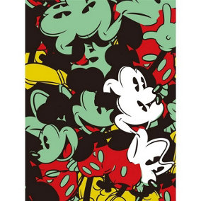 Disney Muse Mickey Mouse Repeat Print Framed Canvas Print Multicoloured (40cm x 30cm)