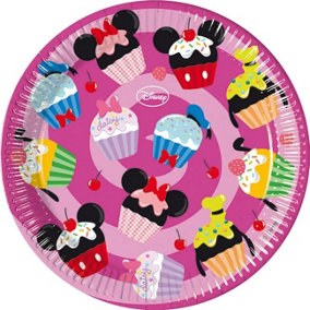 Disney Paper Cupcake Mickey Mouse Party Plates (Pack of 8) Multicoloured (One Size)