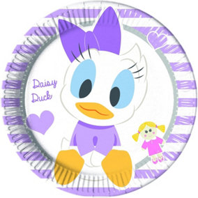 Disney Paper Daisy Duck Disposable Plates (Pack of 8) White/Purple (One Size)
