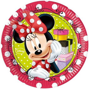 Disney Polka Dot Minnie Mouse Party Plates (Pack of 8) Red/White/Yellow (One Size)