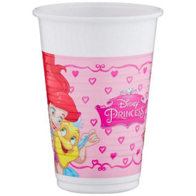 Disney Princess 200ml Party Cup (Pack of 8) Pink/White (One Size)
