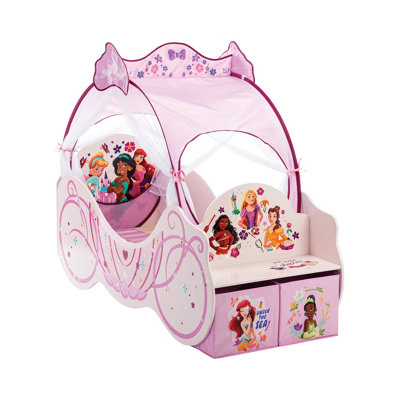 Disney Princess Carriage Bed With Seat Storage Boxes And Full