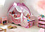 Disney Princess Carriage Bed With Seat, Storage Boxes And Full Canopy, Toddler Bed, Pink Finish