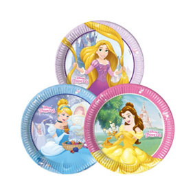Disney Princess Characters Disposable Plates (Pack of 8) Multicoloured (One Size)