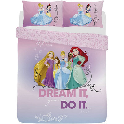 Disney princess clearance double duvet set