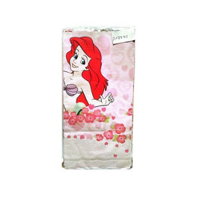 Disney Princess Floral Party Table Cover Light Pink/White/Red (One Size)