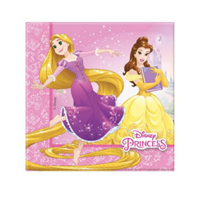 Disney Princess Heart Strong Napkins (Pack of 20) Pink/Yellow/Purple (One Size)
