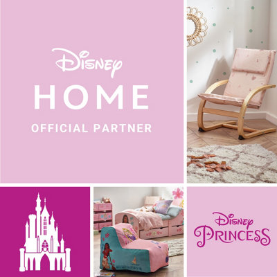 Disney Princess Moana & Rapunzel Bedside Table: Sturdy Engineered Wood Construction, Small Side Table for Kids Bedroom